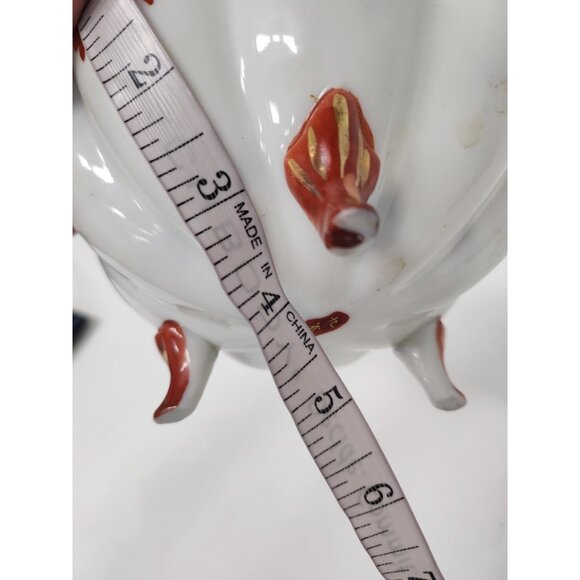 Vintage Japanese Gold Scalloped Edge Geisha Floral Footed Kutani Serving Bowl - Picture 7 of 7